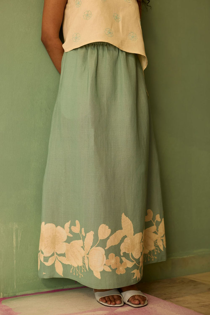 Hibiscus Anaar Asymmetrical Hem Co-ord Set cotton by World of SiSa for women in Singapore