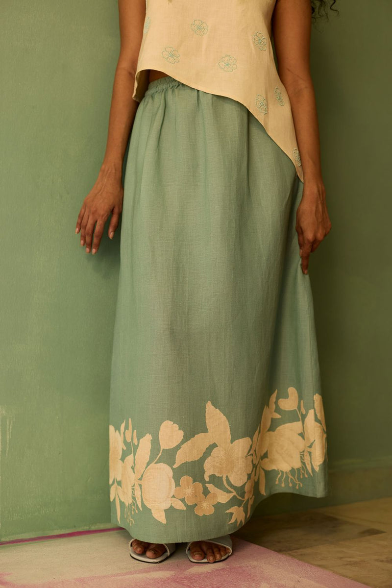 Hibiscus Anaar Asymmetrical Hem Co-ord Set cotton by World of SiSa for women in Singapore