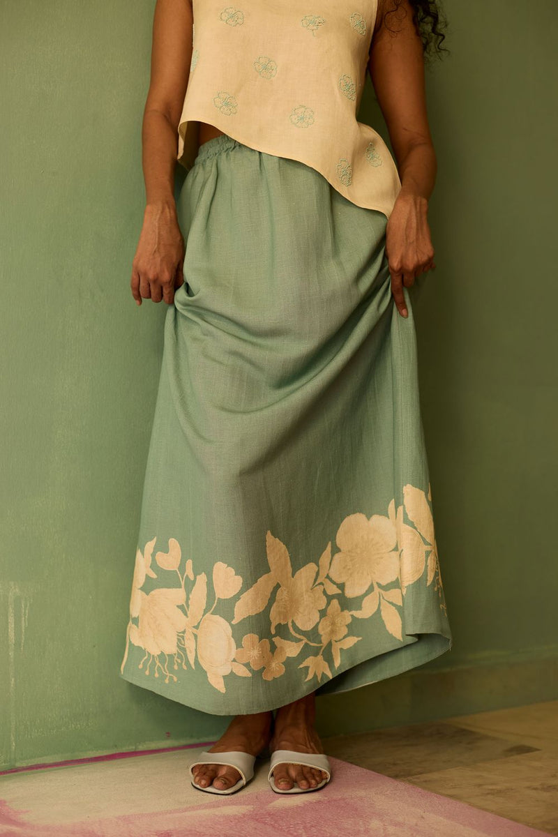 Hibiscus Anaar Asymmetrical Hem Co-ord Set cotton by World of SiSa for women in Singapore