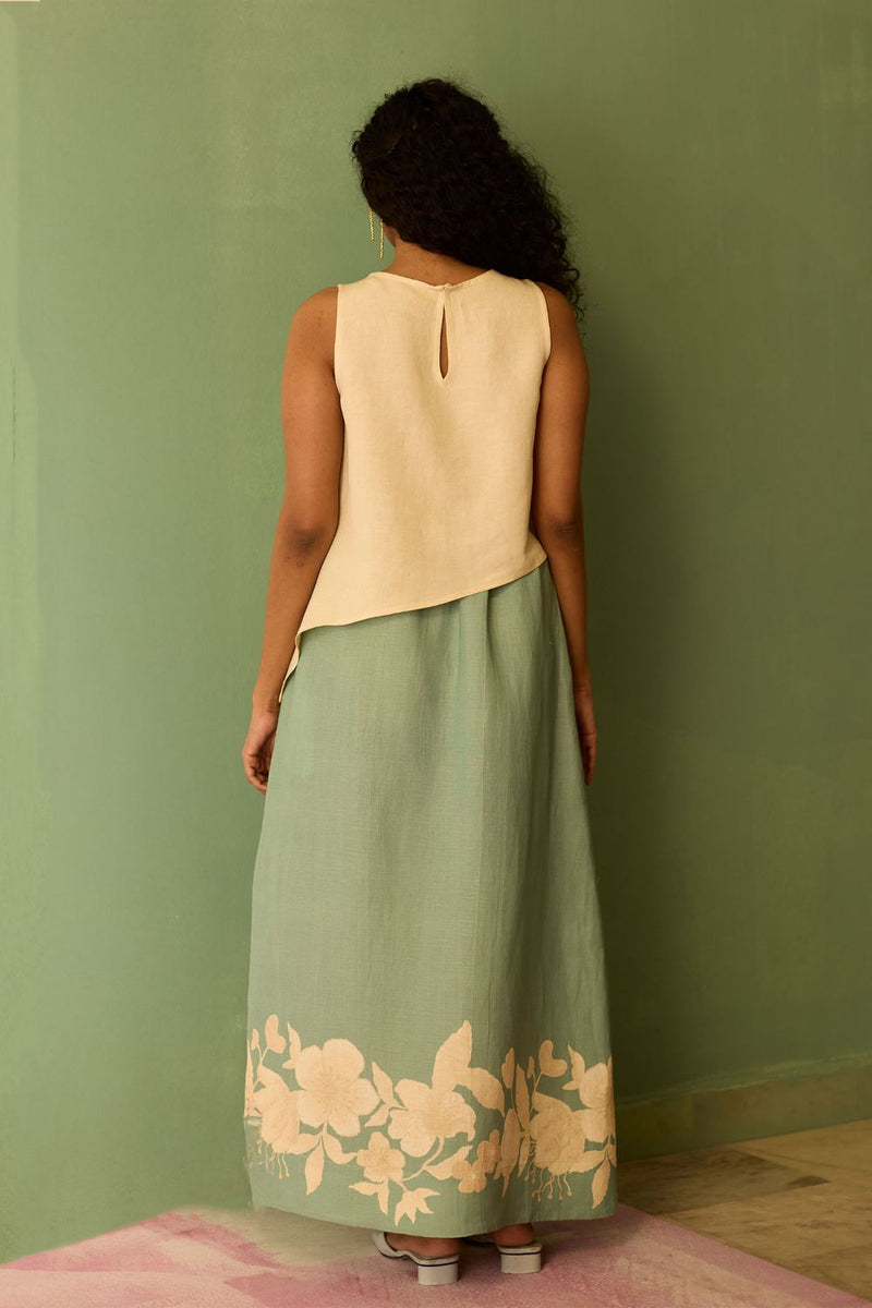 Hibiscus Anaar Asymmetrical Hem Co-ord Set cotton by World of SiSa for women in Singapore