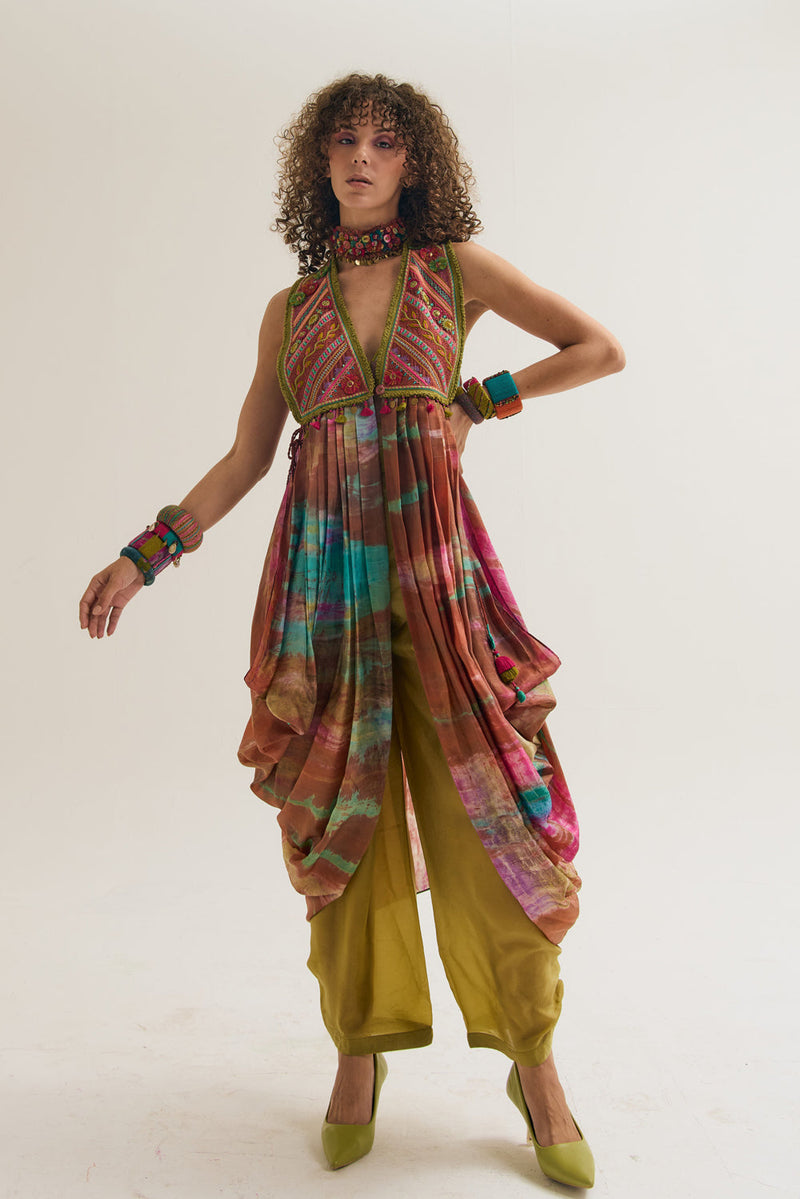 Ira Set habutai silk co-ord set by Capisvirleo in ivory for women in Singapore