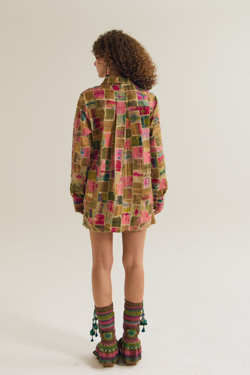 Cosmos Shirt chanderi silk top/shirt by Capisvirleo in off white for women in Singapore