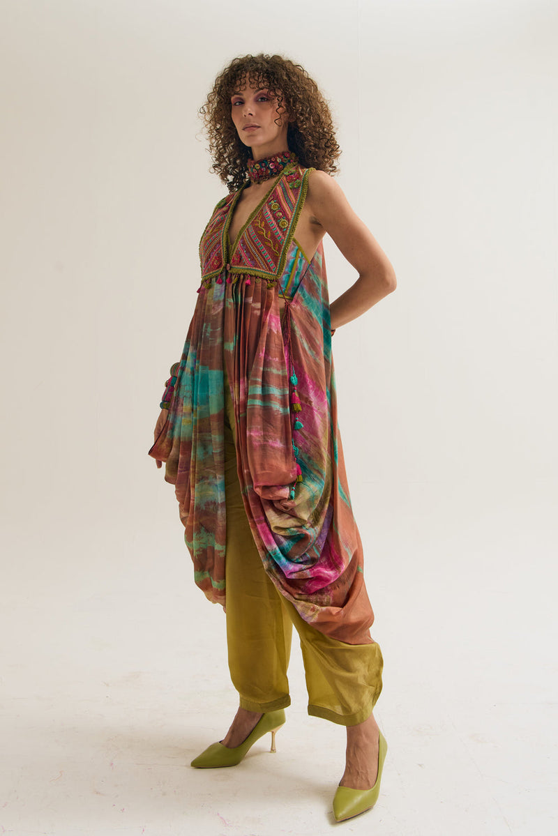 Ira Set habutai silk co-ord set by Capisvirleo in ivory for women in Singapore