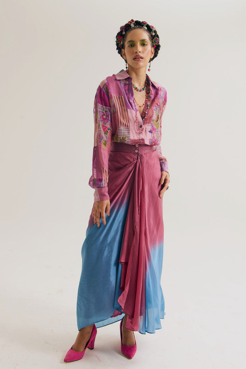 Vinca Skirt habutai silk skirt by Capisvirleo in green for women in Singapore