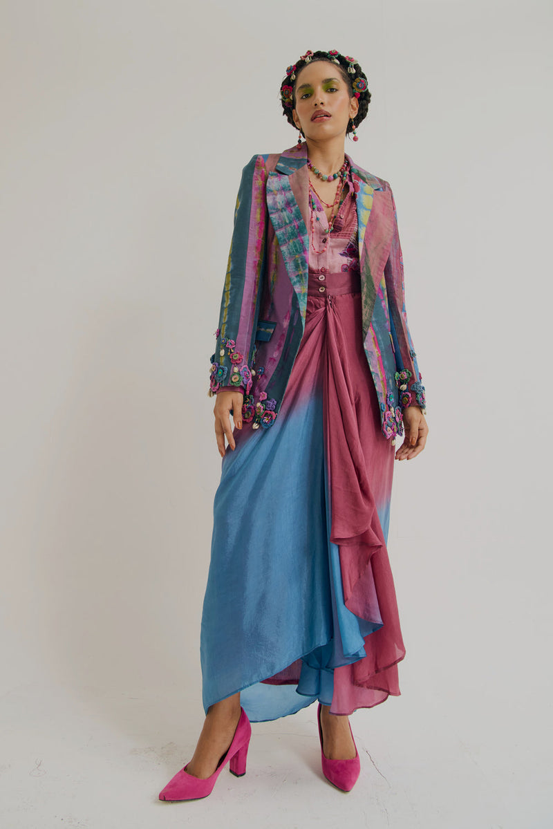 Laburnum Blazer habutai silk jacket/overlay by Capisvirleo in lavender for women in Singapore