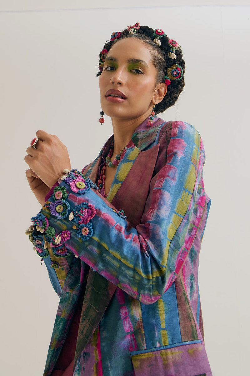 Laburnum Blazer habutai silk jacket/overlay by Capisvirleo in lavender for women in Singapore