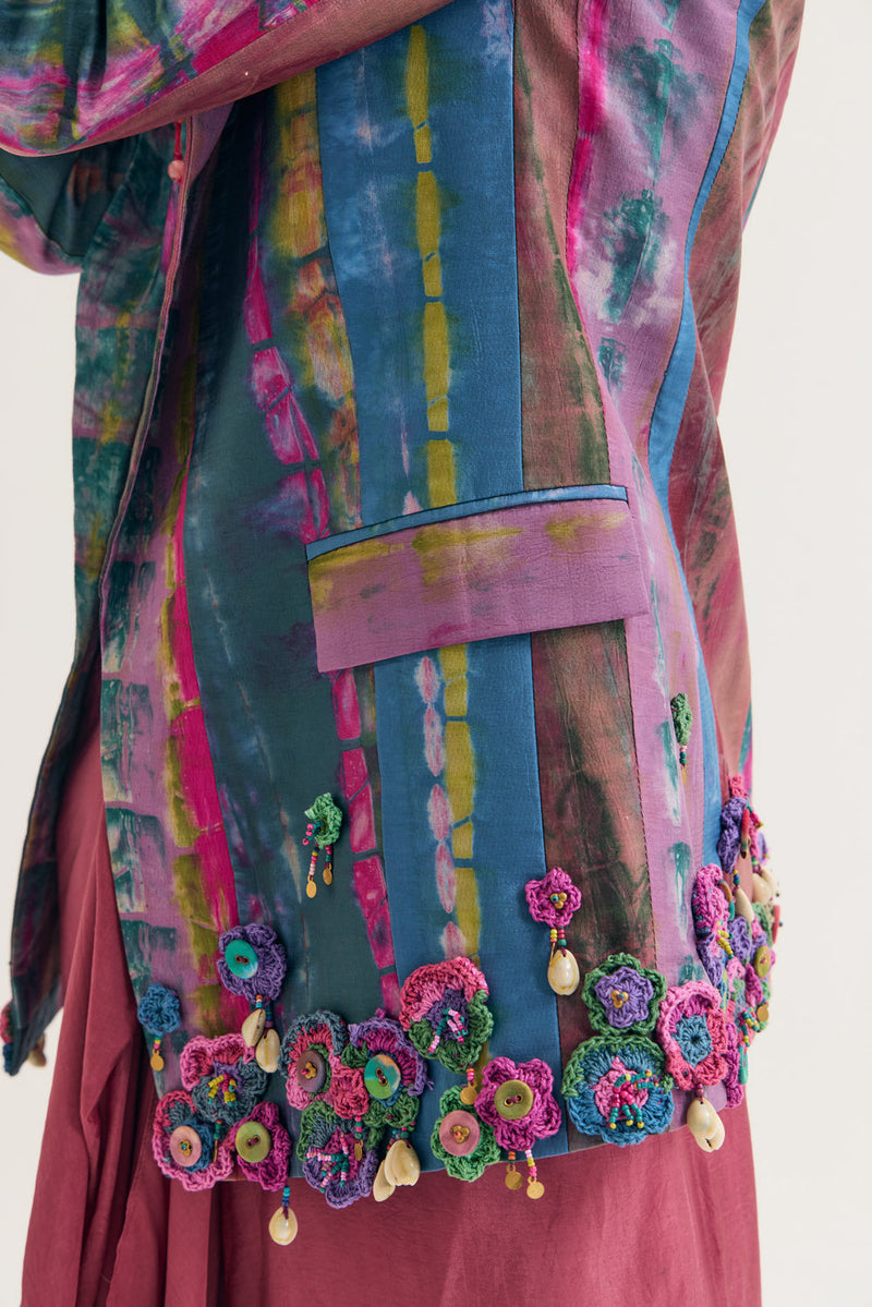 Laburnum Blazer habutai silk jacket/overlay by Capisvirleo in lavender for women in Singapore