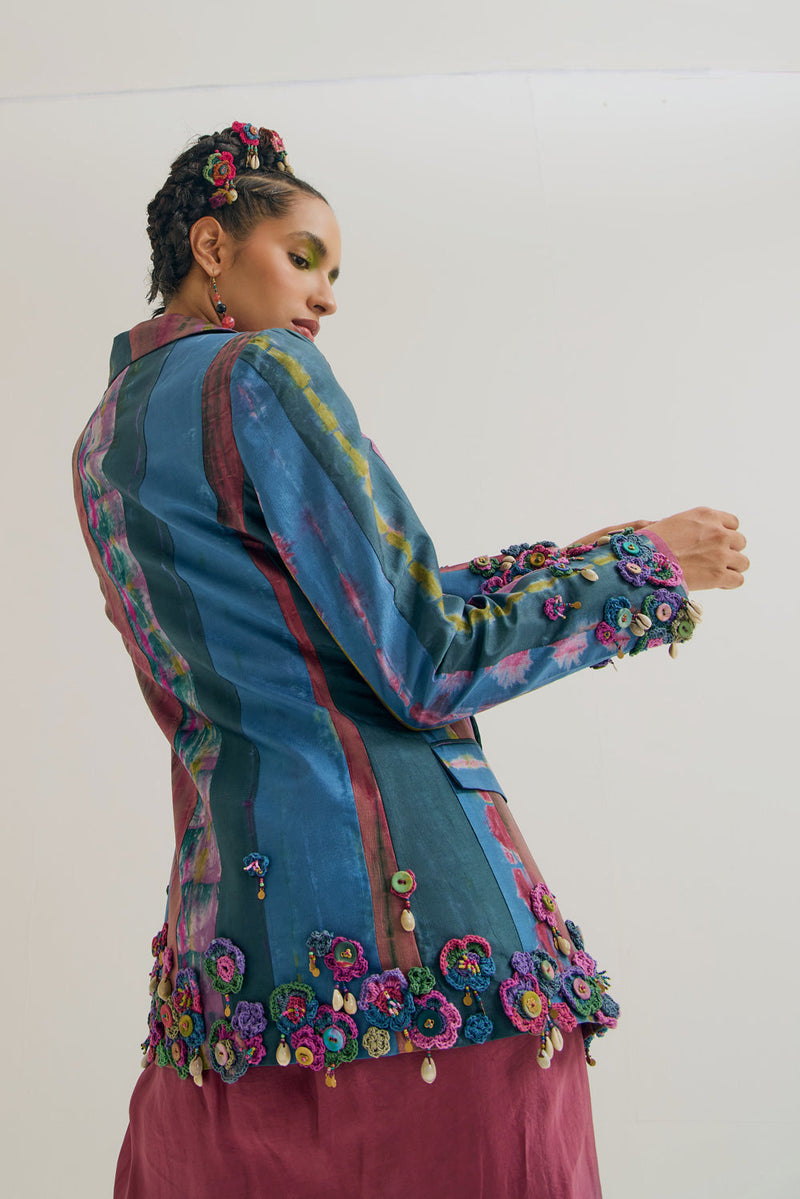 Laburnum Blazer habutai silk jacket/overlay by Capisvirleo in lavender for women in Singapore