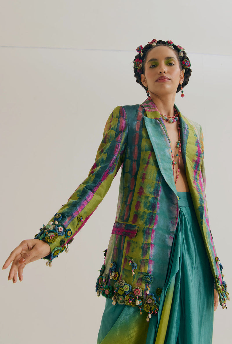 Laburnum Blazer habutai silk jacket/overlay by Capisvirleo in lavender for women in Singapore