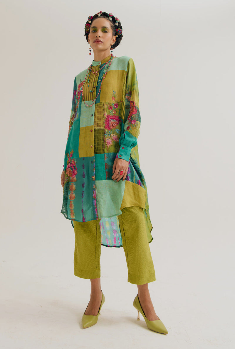 Shrub Rose Pant handloom cotton pant/trouser by Capisvirleo in pink for women in Singapore
