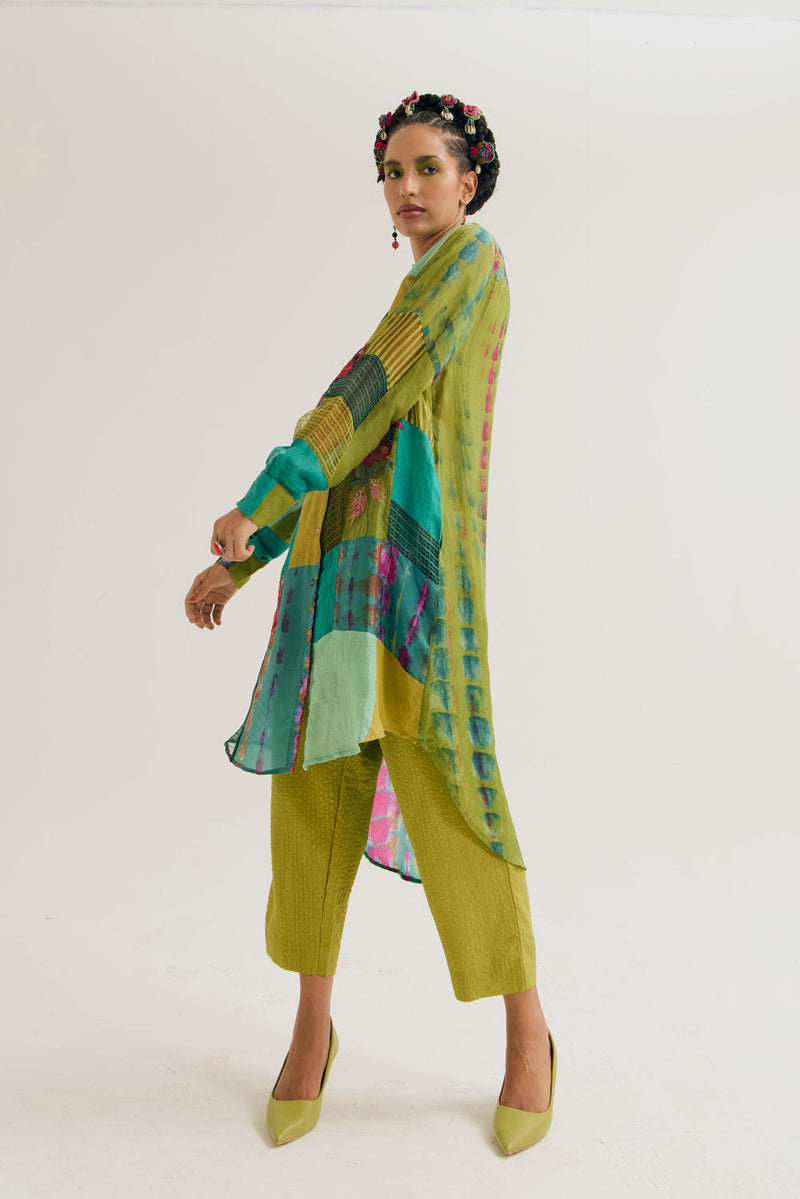 Shrub Rose Shirt jute,linen,silk top/shirt by Capisvirleo in pink for women in Singapore
