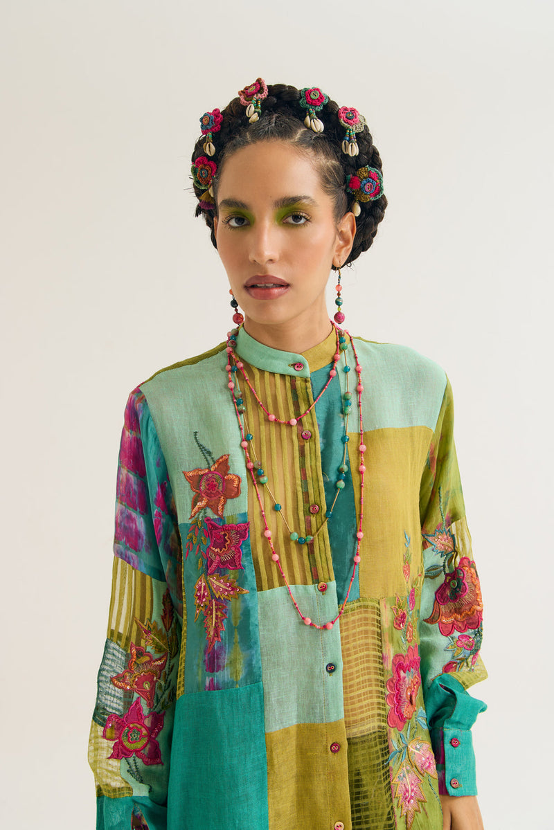 Shrub Rose Set jute,linen,silk,handloom cotton co-ord set by Capisvirleo in pink for women in Singapore