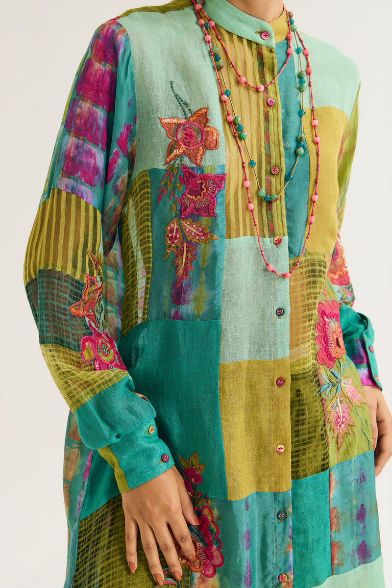 Shrub Rose Set jute,linen,silk,handloom cotton co-ord set by Capisvirleo in pink for women in Singapore