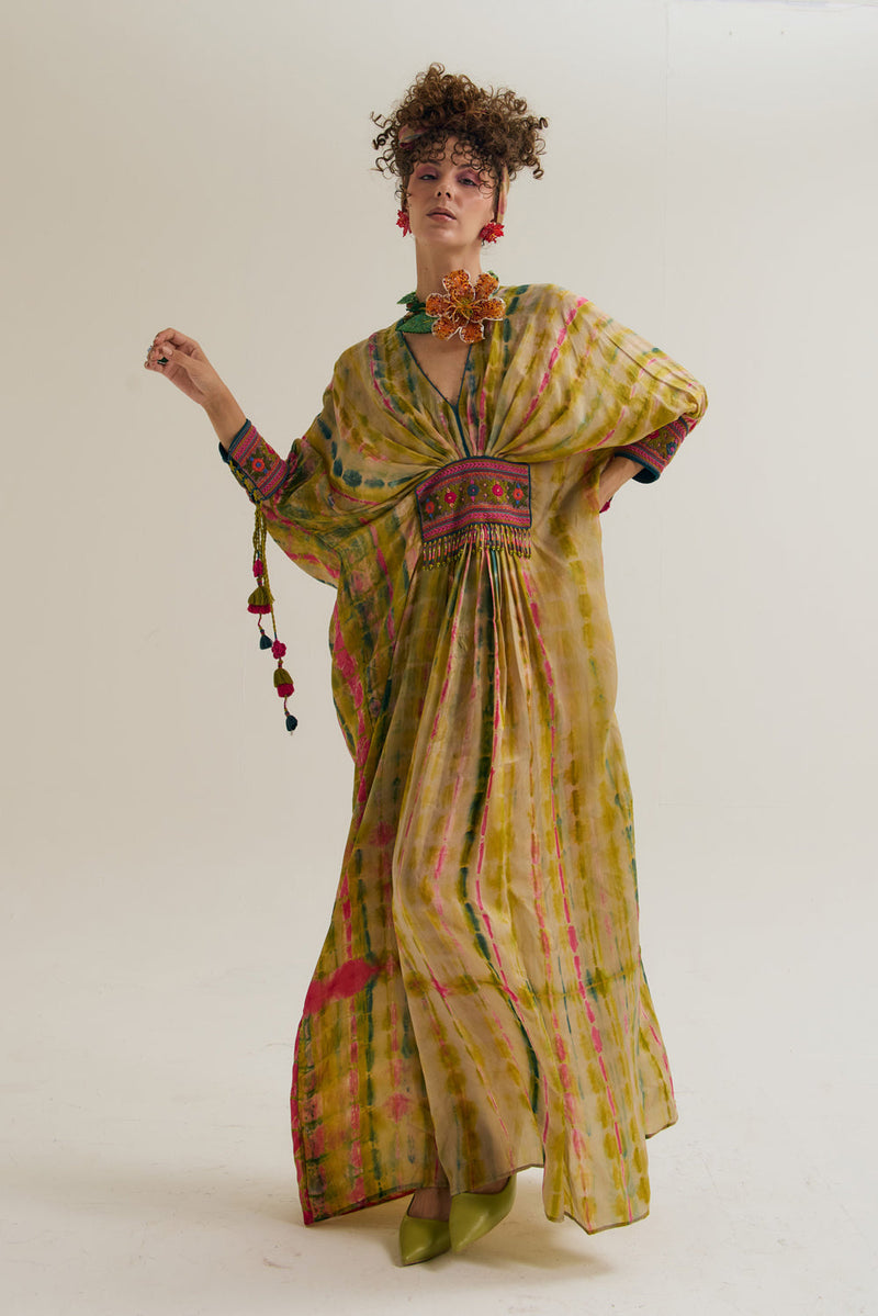 Daisy Kaftan habutai silk tunics/kaftan by Capisvirleo in off white for women in Singapore
