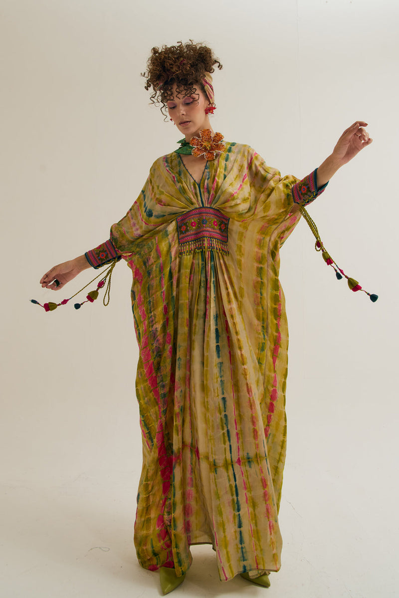 Daisy Kaftan habutai silk tunics/kaftan by Capisvirleo in off white for women in Singapore