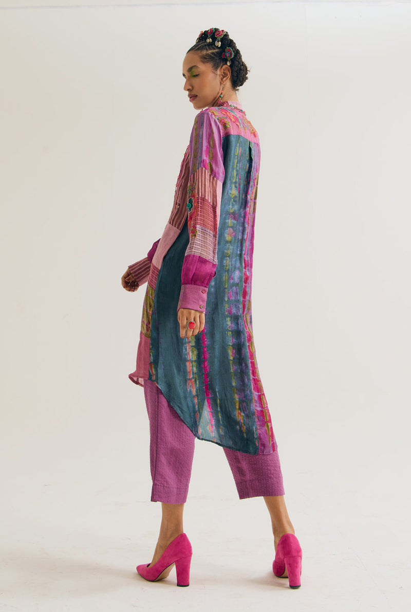 Shrub Rose Set jute,linen,silk,handloom cotton co-ord set by Capisvirleo in pink for women in Singapore