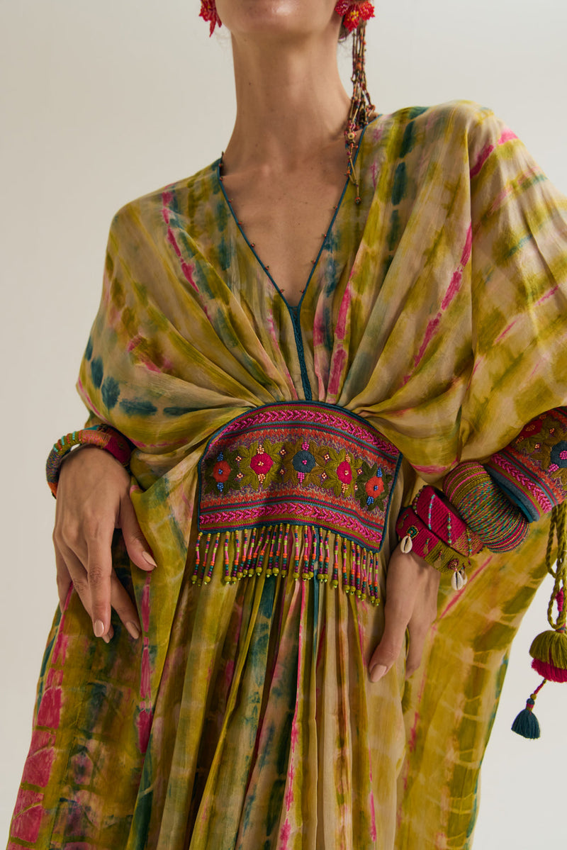 Daisy Kaftan habutai silk tunics/kaftan by Capisvirleo in off white for women in Singapore