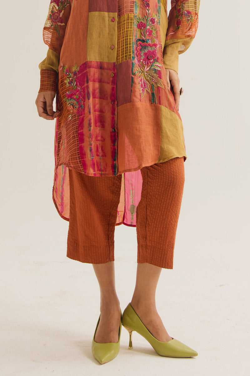 Shrub Rose Set jute,linen,silk,handloom cotton co-ord set by Capisvirleo in pink for women in Singapore