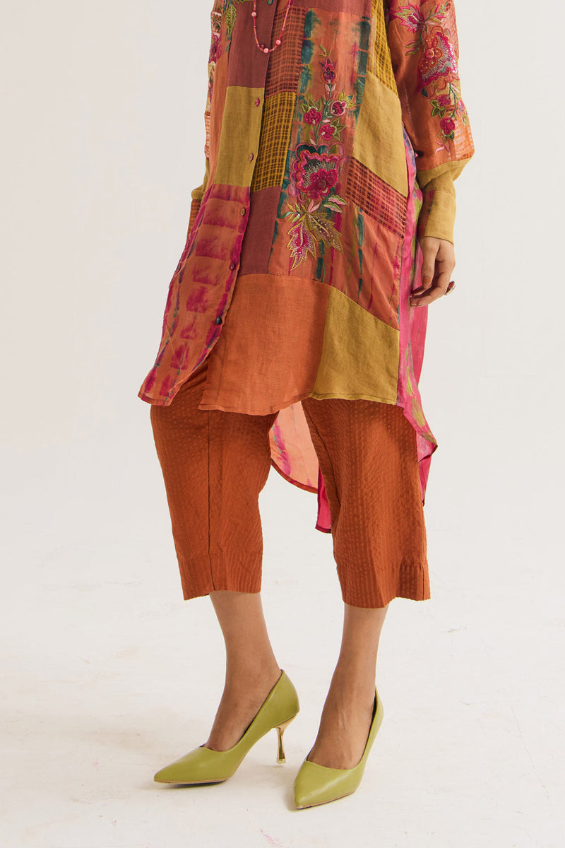 Shrub Rose Set jute,linen,silk,handloom cotton co-ord set by Capisvirleo in pink for women in Singapore