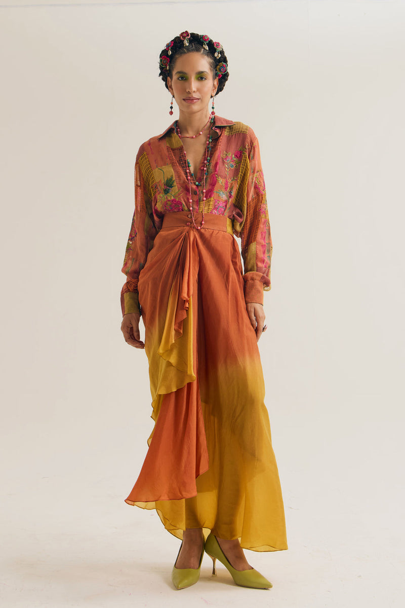Vinca Skirt habutai silk skirt by Capisvirleo in green for women in Singapore