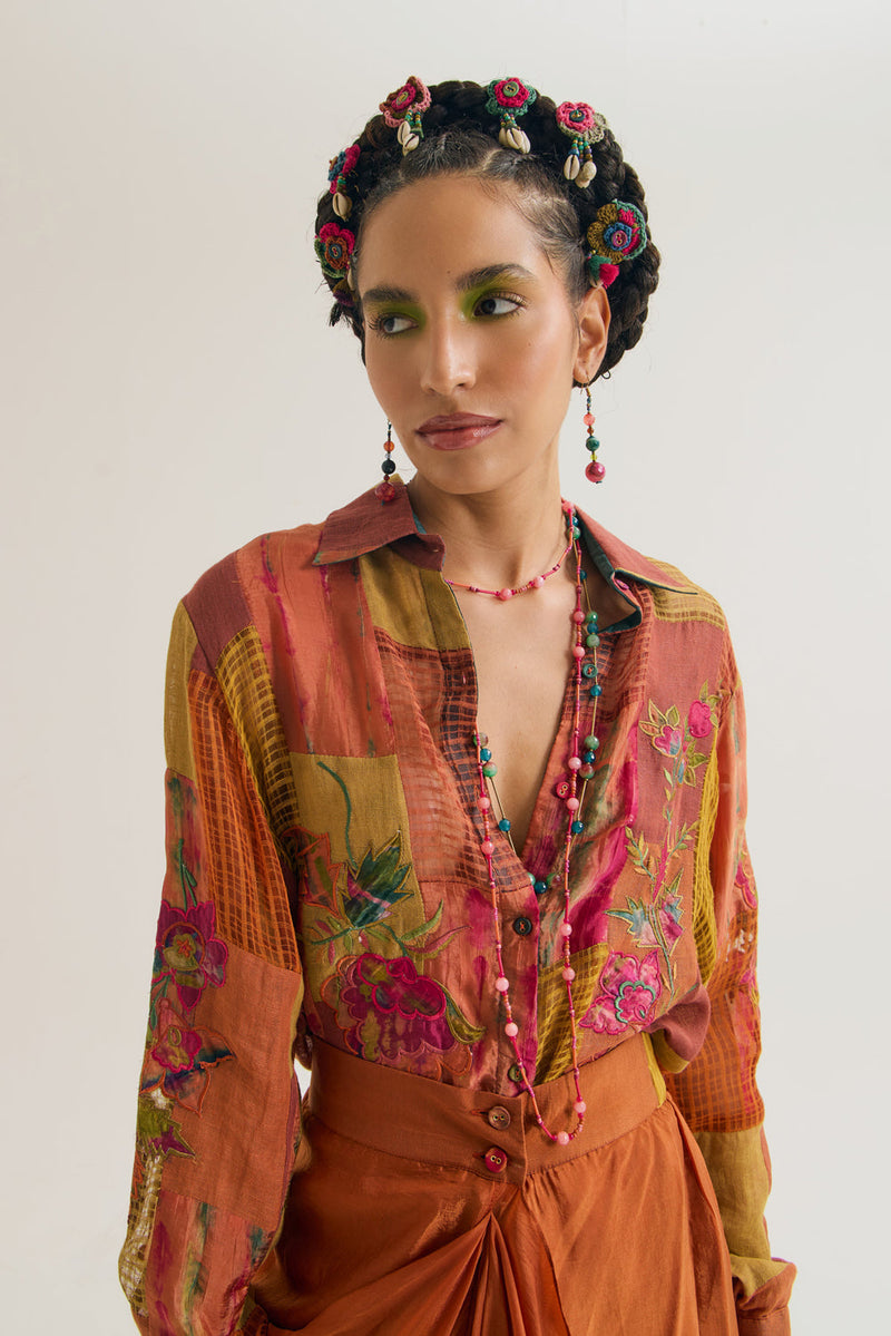 Paako Vinca Set jute,linen,silk co-ord set by Capisvirleo in green for women in Singapore