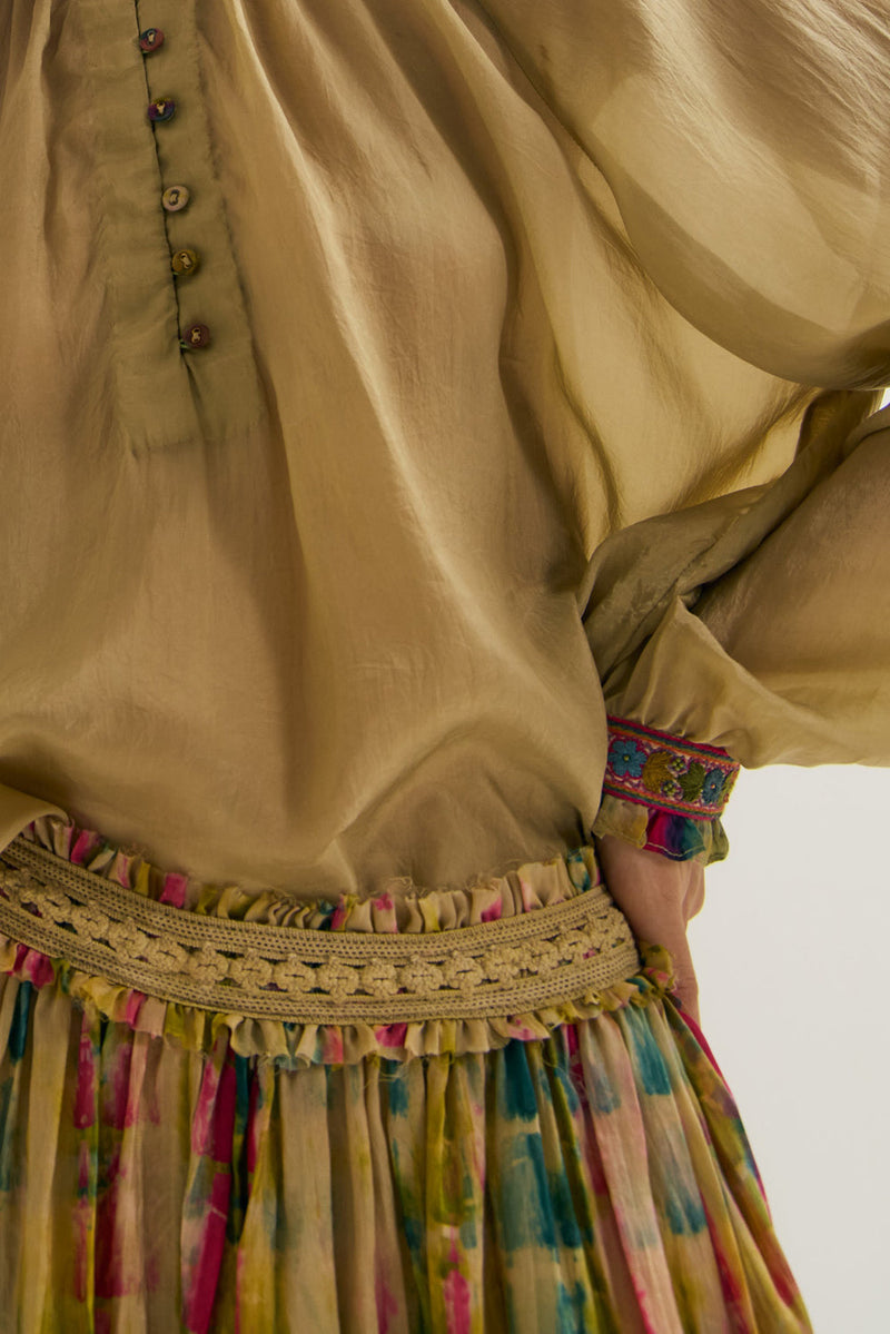 Elia Shirt habutai silk top/shirt by Capisvirleo in off white for women in Singapore