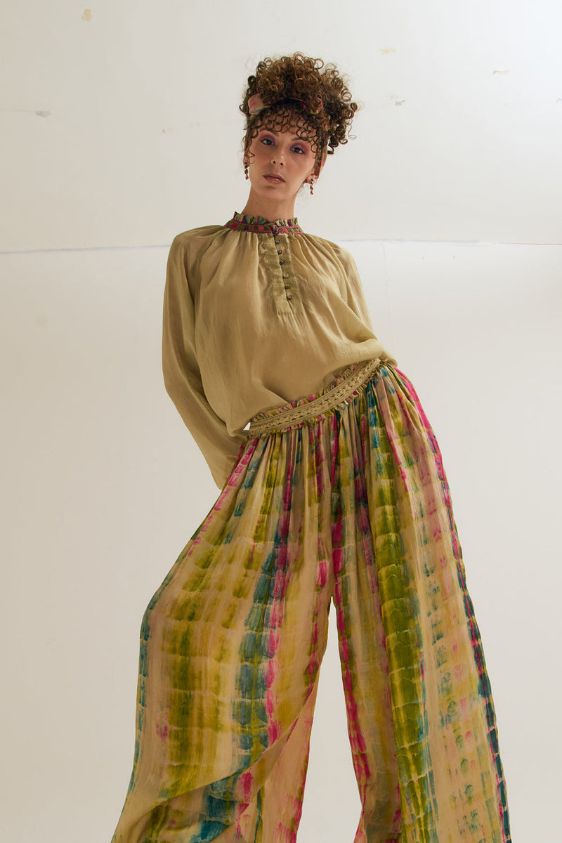 Elaa Bauhini Set habutai silk co-ord set by Capisvirleo in off white for women in Singapore