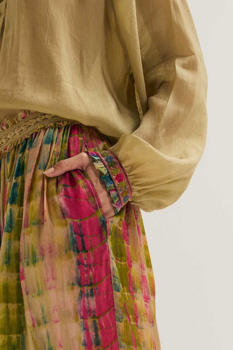 Elaa Bauhini Set habutai silk co-ord set by Capisvirleo in off white for women in Singapore