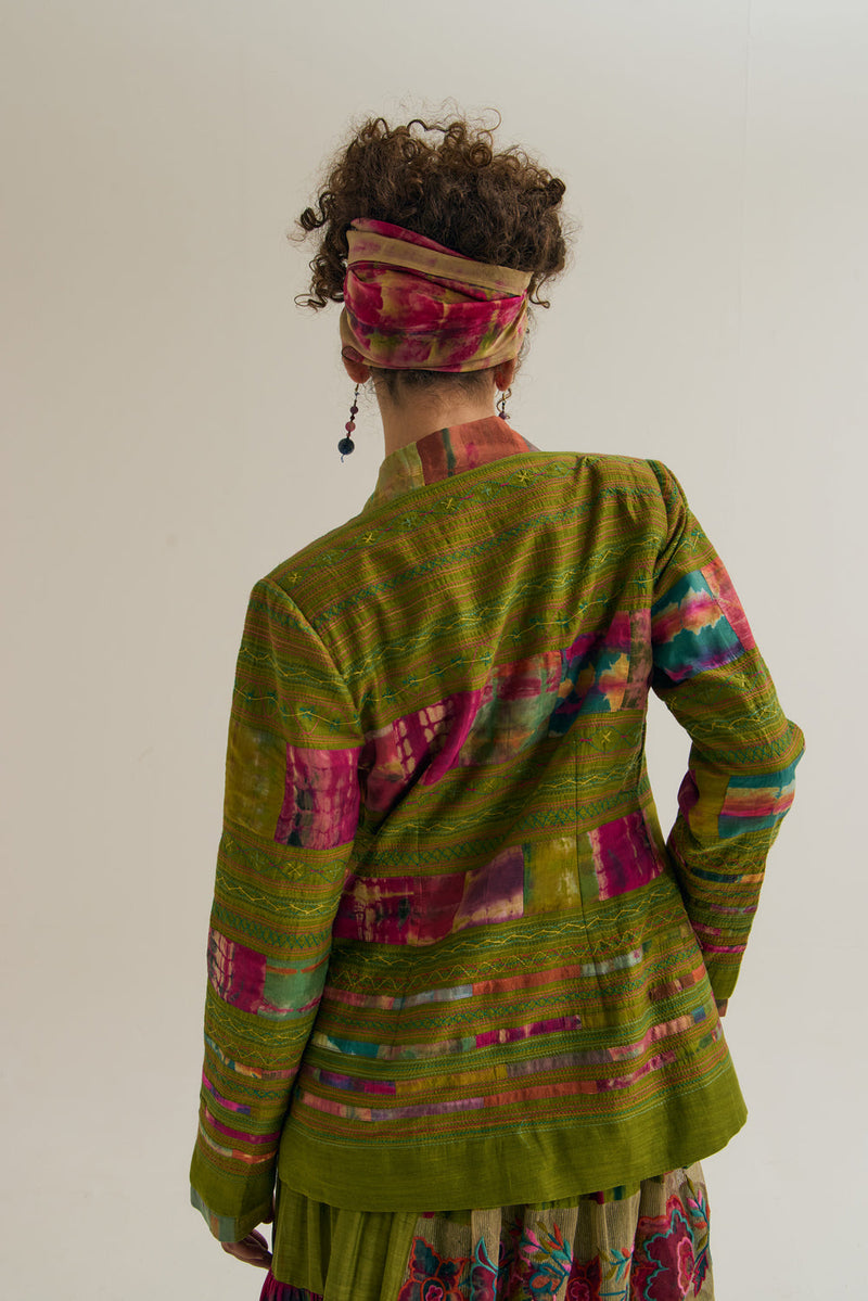 Graceland Jacket chanderi silk jacket/overlay by Capisvirleo in multi-color for women in Singapore