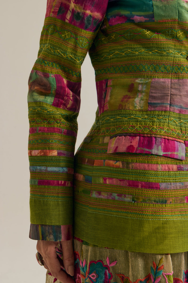 Graceland Jacket chanderi silk jacket/overlay by Capisvirleo in multi-color for women in Singapore