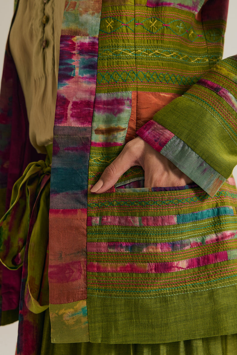Graceland Jacket chanderi silk jacket/overlay by Capisvirleo in multi-color for women in Singapore