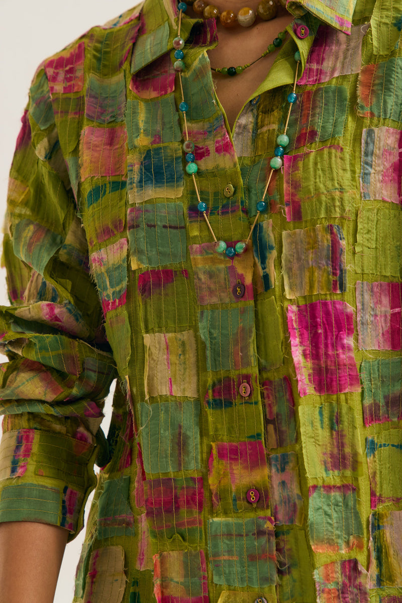Cosmos Shirt chanderi silk top/shirt by Capisvirleo in off white for women in Singapore