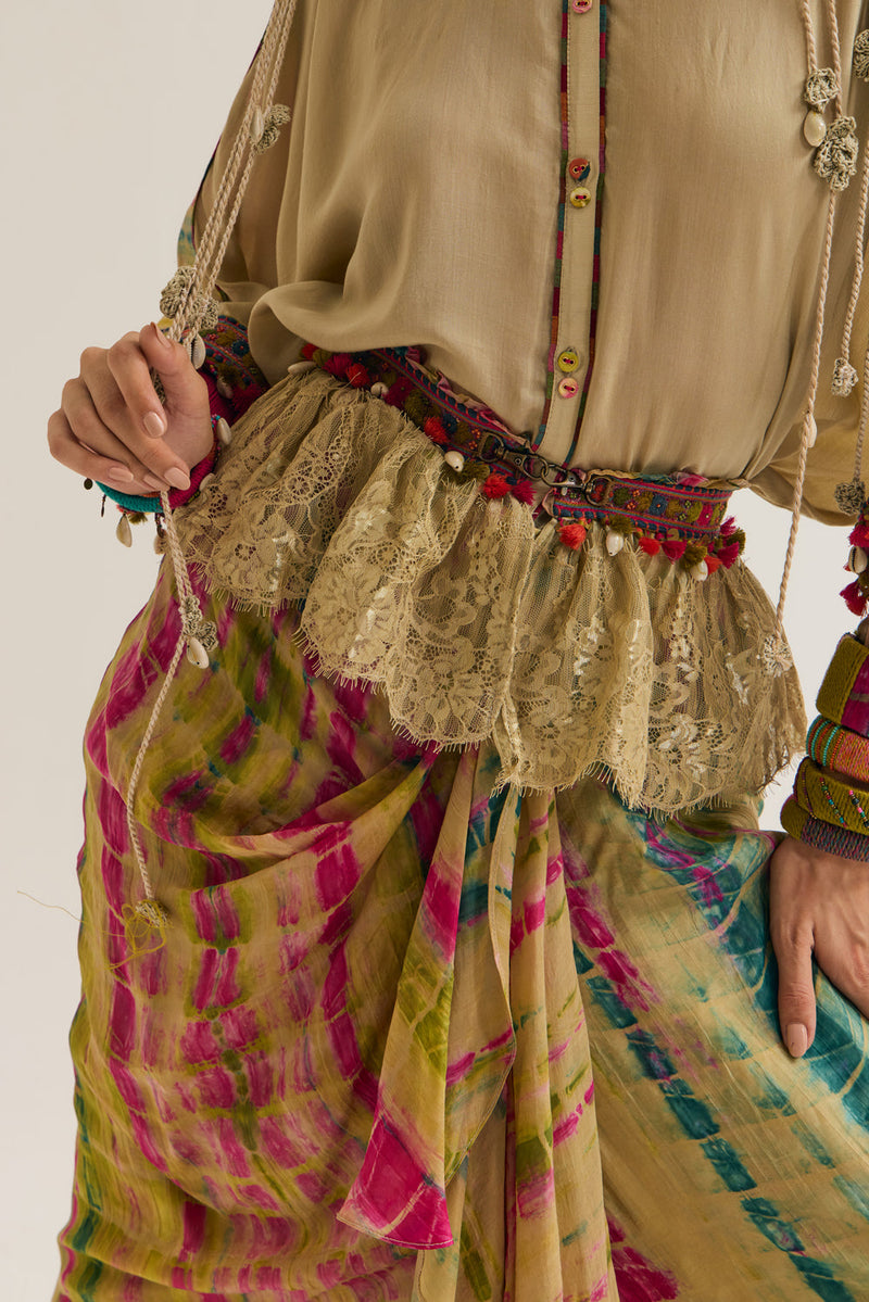 Dahlia Skirt habutai silk skirt by Capisvirleo in multi-color for women in Singapore