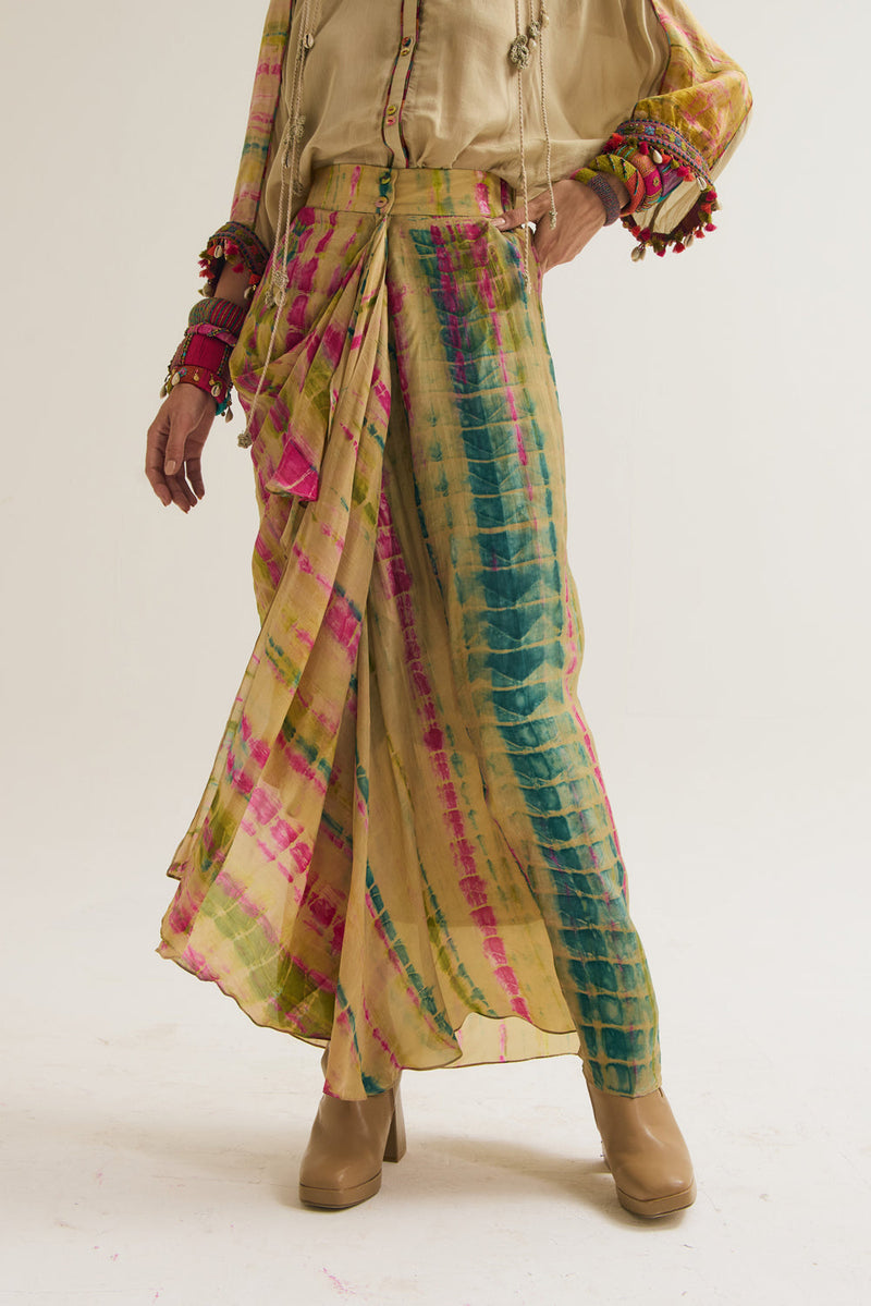 Alicia- Dahlia Set cotton silk,habutai silk co-ord set by Capisvirleo in multi-color for women in Singapore