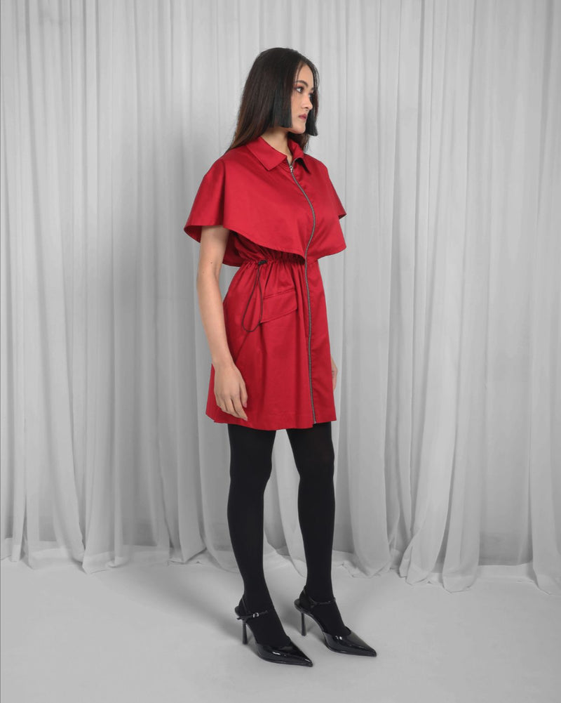 Capri Dress-Red 100% cotton Buy Capri Dress-Red from C&W | Dresses for Women by Leh Studios in red color for women in Singapore