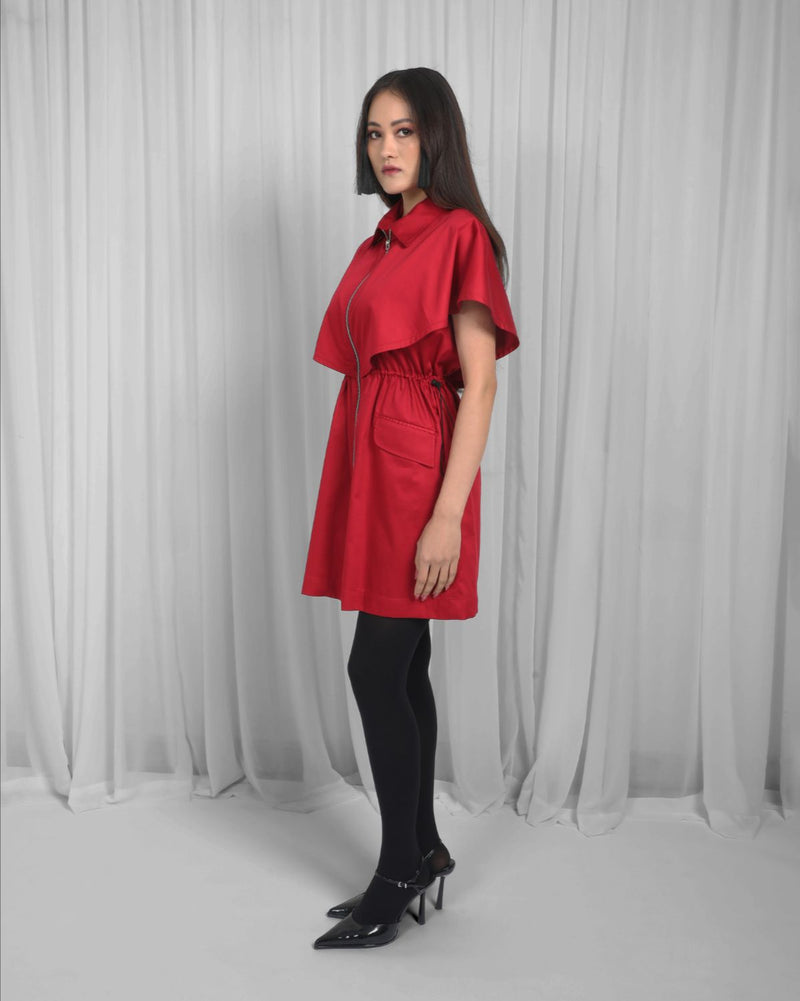 Capri Dress-Red 100% cotton Buy Capri Dress-Red from C&W | Dresses for Women by Leh Studios in red color for women in Singapore