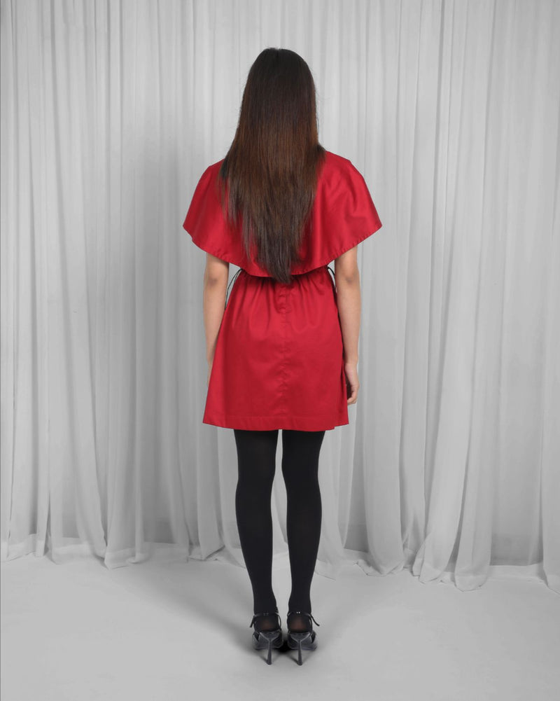 Capri Dress-Red 100% cotton Buy Capri Dress-Red from C&W | Dresses for Women by Leh Studios in red color for women in Singapore