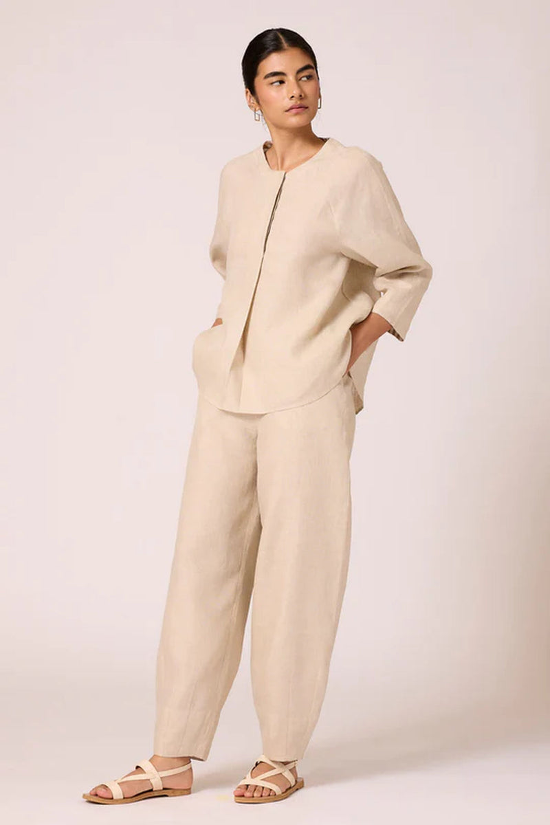 Cariad Pant 100% linen pant/trouser by The Summer House in beige for women in Singapore