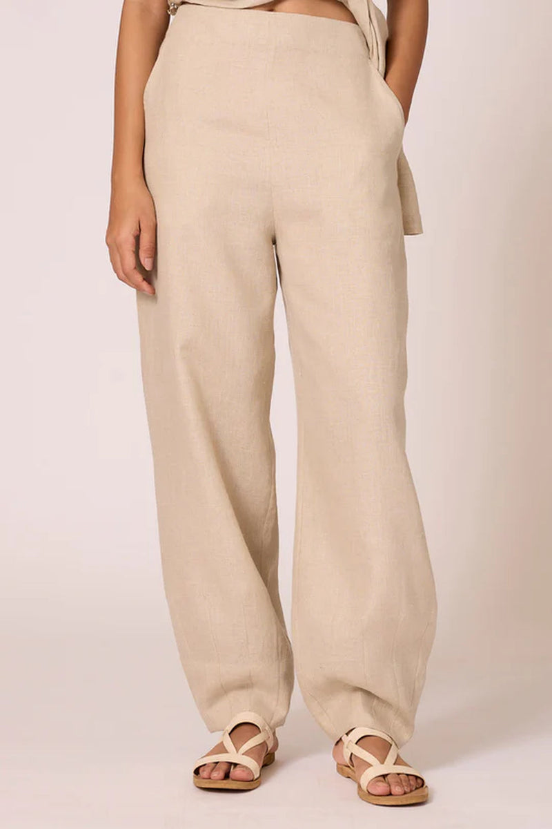 Cariad Pant 100% linen pant/trouser by The Summer House in beige for women in Singapore