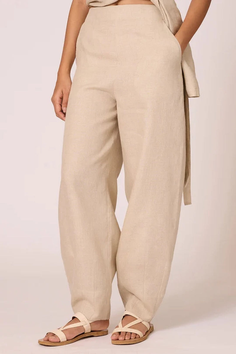 Cariad Pant 100% linen pant/trouser by The Summer House in beige for women in Singapore