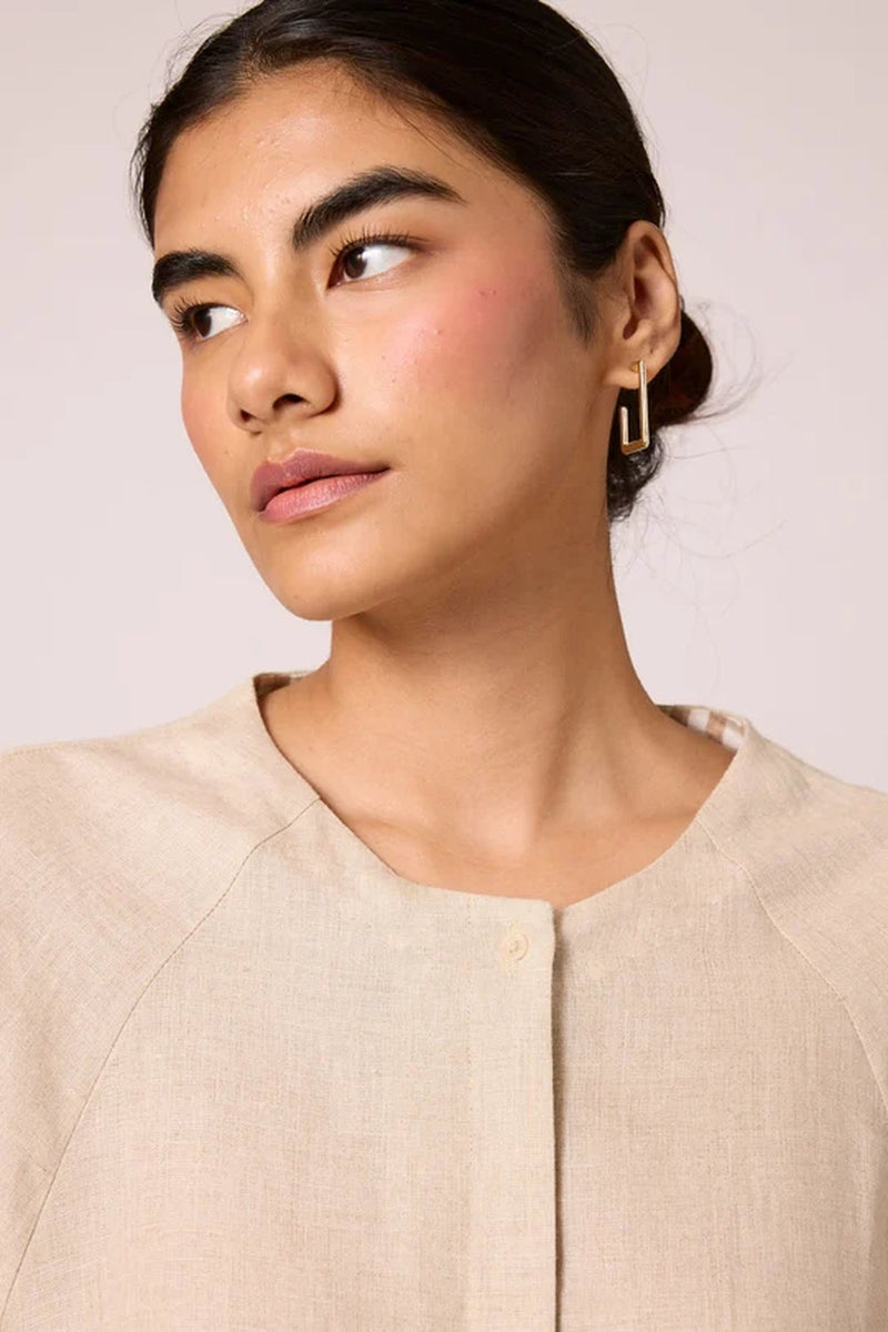 Cariad Set 100% linen co-ord set by The Summer House in beige for women in Singapore