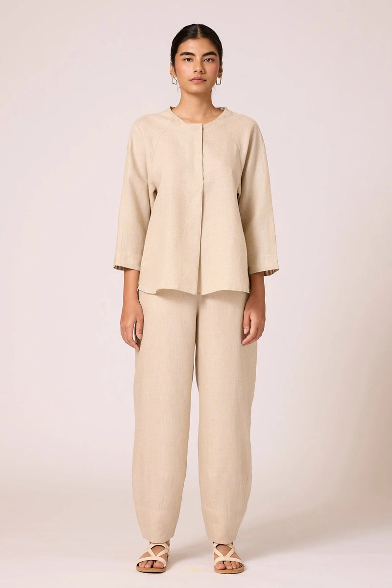 Cariad Set 100% linen co-ord set by The Summer House in beige for women in Singapore