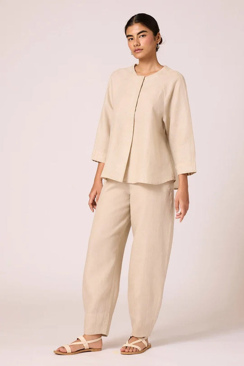 Cariad Set 100% linen co-ord set by The Summer House in beige for women in Singapore