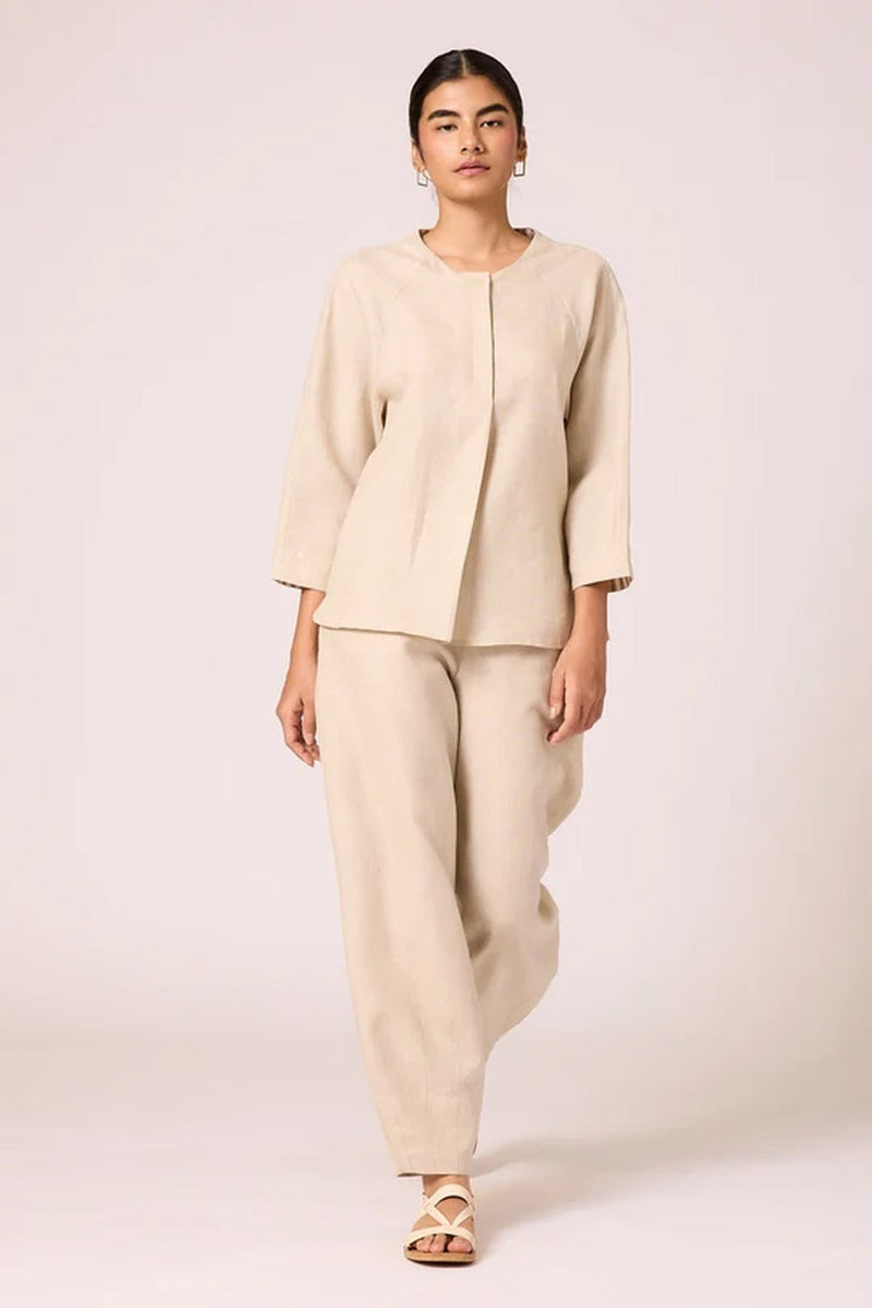Cariad Set 100% linen co-ord set by The Summer House in beige for women in Singapore
