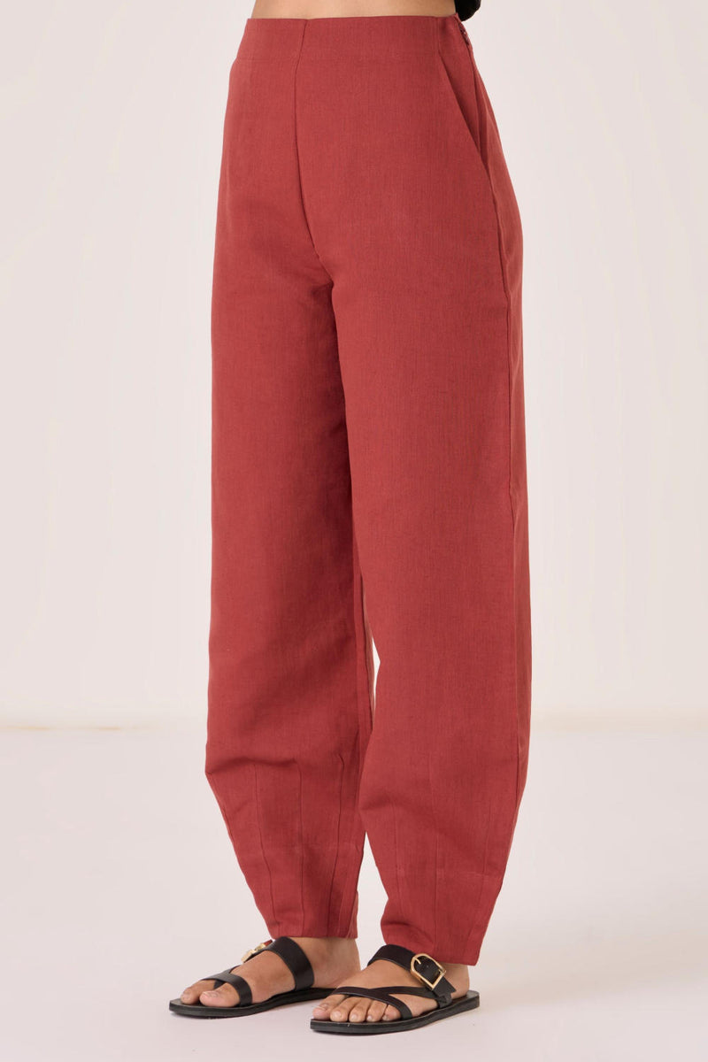 Cariad Umber Pants cotton by The Summer House for women in Singapore