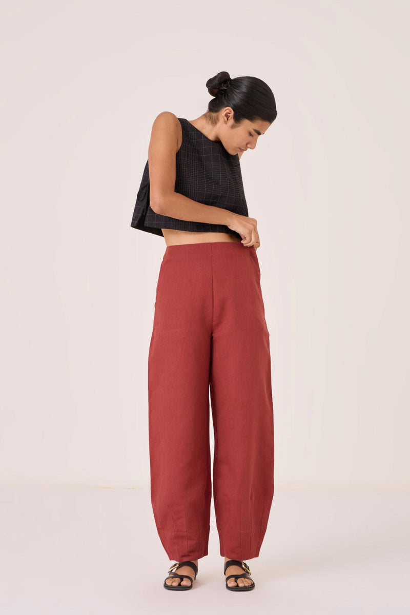 Cariad Umber Pants cotton by The Summer House for women in Singapore