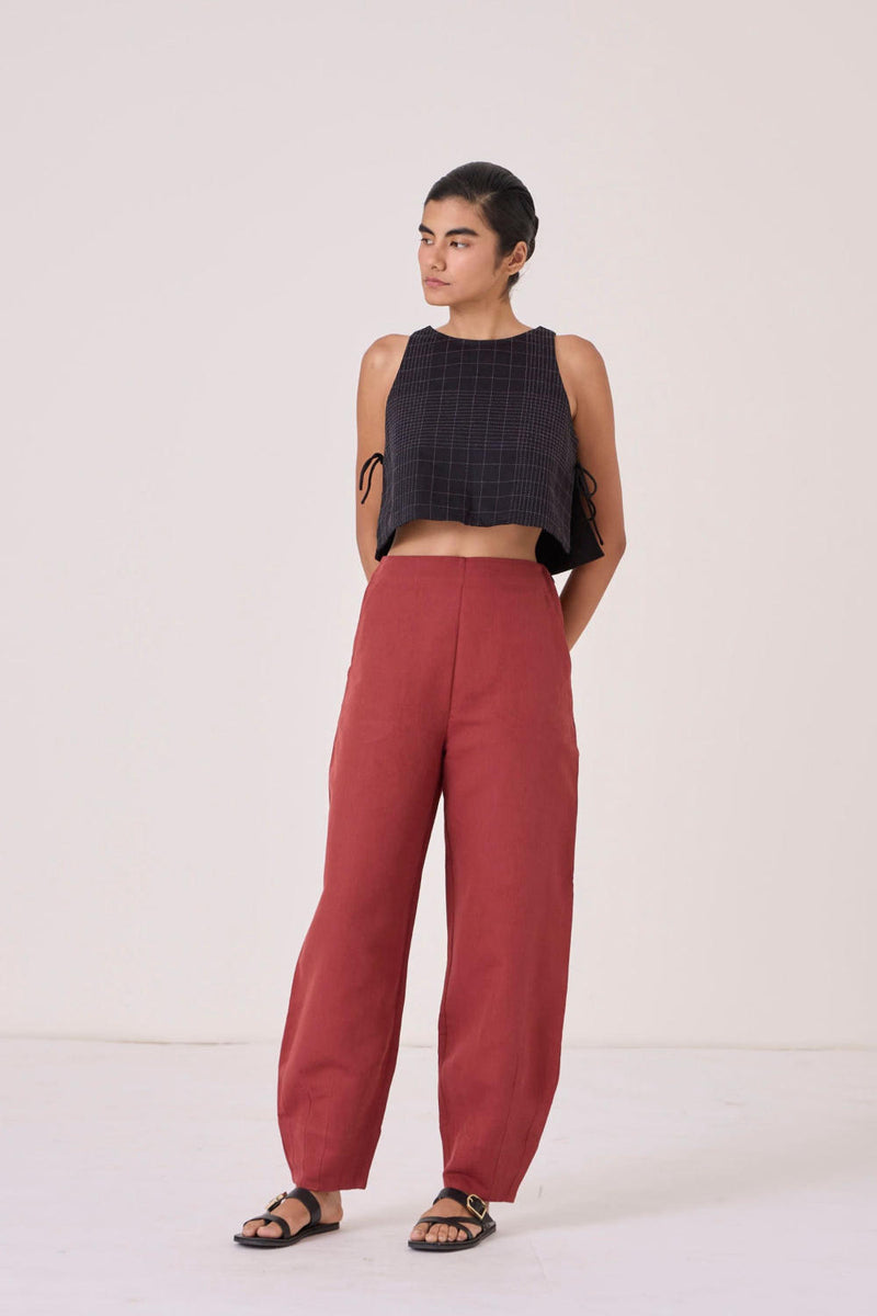 Cariad Umber Pants cotton by The Summer House for women in Singapore