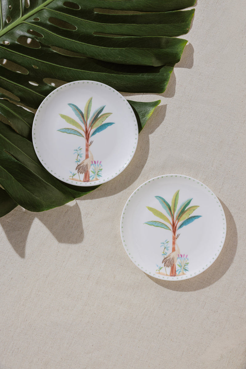 Eterna Crane Quarter Plate-Set of 2