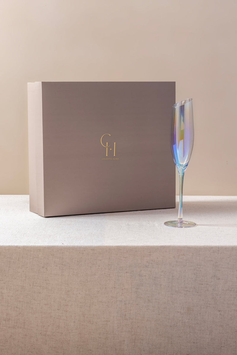 Opalescent Champagne Flutes-Set of 4
