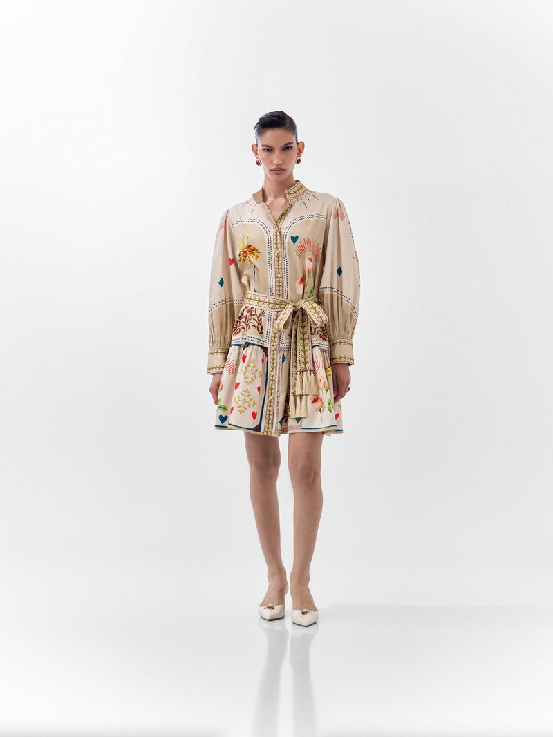 Celia Mini-Postcards And Petals cotton dress by NOIB in multi-color for women in Singapore